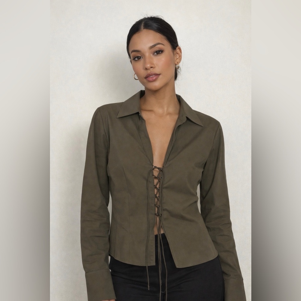 Gucci Khaki Tom Ford for Gucci S/S 2002 Lace-up